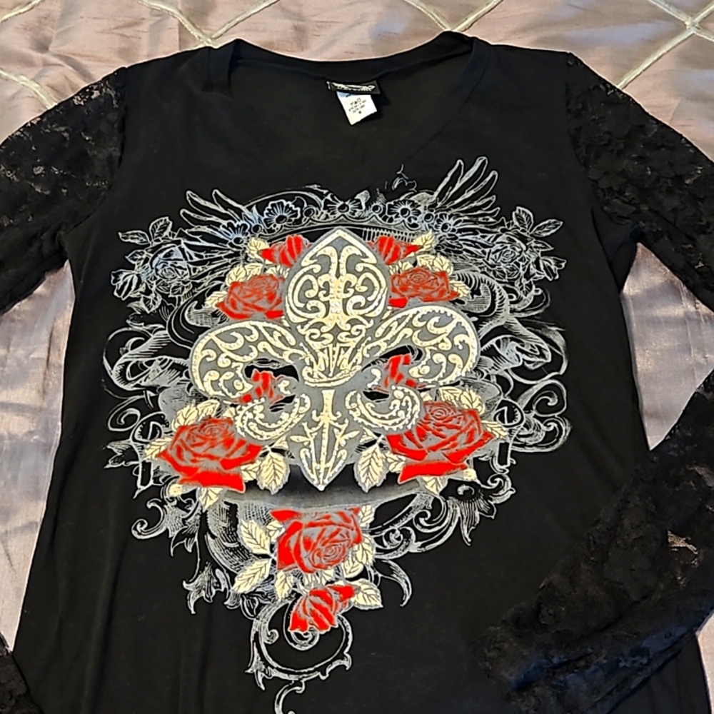 🪭Katydid rhinestone lace sleeves